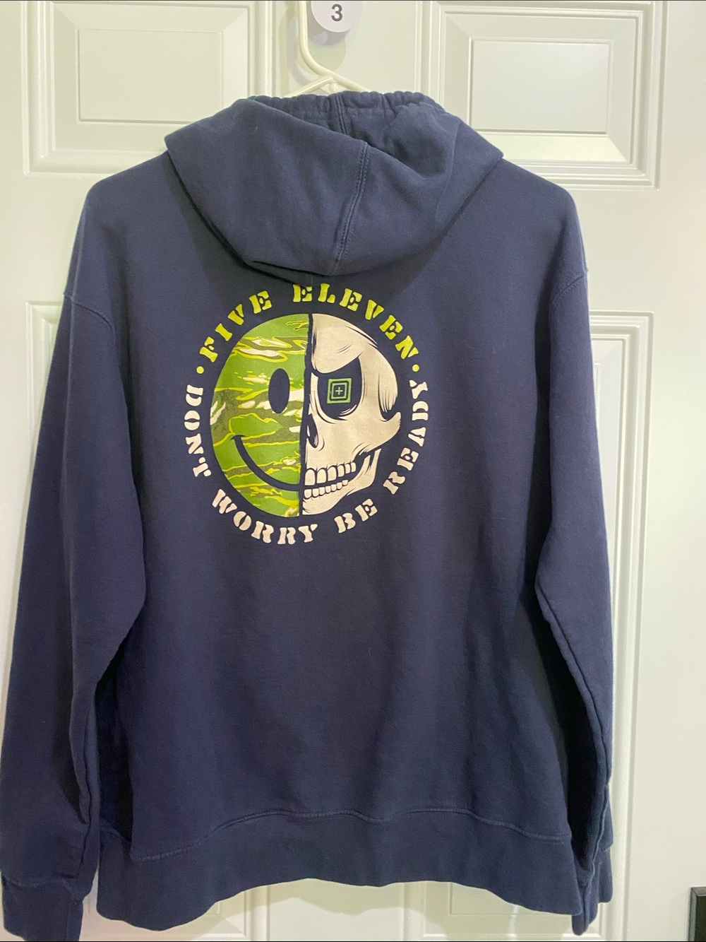 5.11 Tactical Navy Hoodie with Olive Logo - Picture 5 of 7